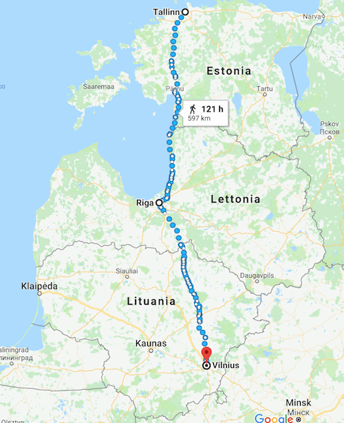 mappa itinerario viaggio repubbliche baltiche